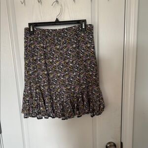 Floral Ruffle Hem Skirt